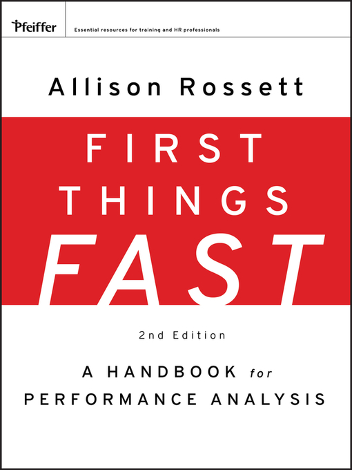 Title details for First Things Fast by Allison Rossett - Available